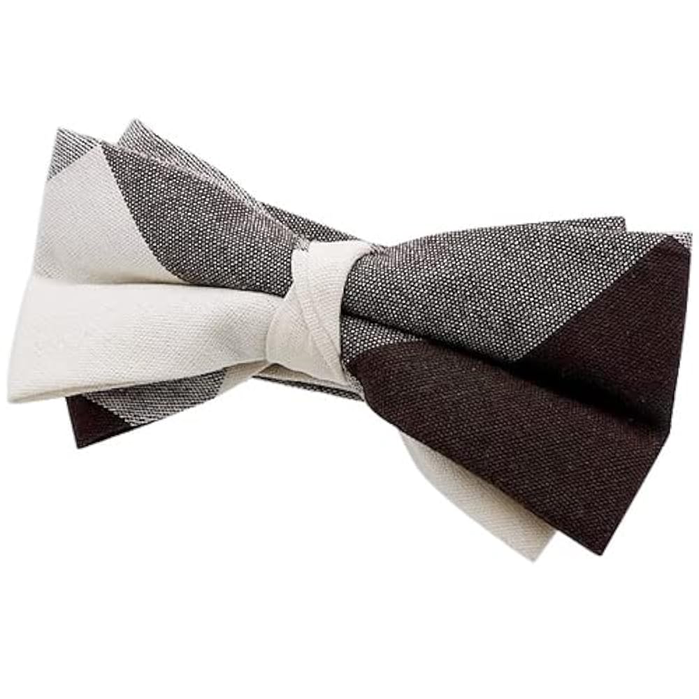 Amazon | [Bowties.jp] ブラウン ホワイト チェック 変形 蝶